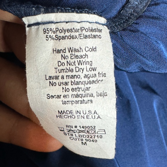 Navy Ruched Midi Dress - Picture 12 of 12